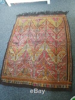 Antique Turkish Kilim Rug REDUCED vintage old wool Kelim 141cm by 115cm