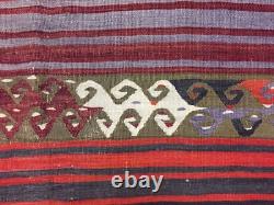 Antique Turkish Kilim Rug shabby vintage old country home Kelim 420x154cm large