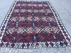 Antique Turkish Kilim Rug shabby vintage old wool country home Kelim 182x130cm