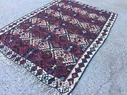 Antique Turkish Kilim Rug shabby vintage old wool country home Kelim 182x130cm