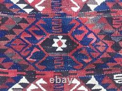 Antique Turkish Kilim Rug shabby vintage old wool country home Kelim 182x130cm