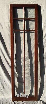 Antique Varnished 6 Lite Casement Door Window Cabinet 18x66 Vintage Old 231-18C