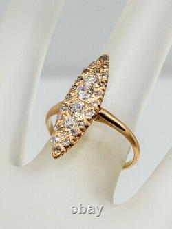 Antique Victorian 1890s 1.50ct Old Mine Cut Diamond 14k Yellow Gold Ring