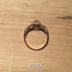 Antique Victorian Era Old Mine Cut Diamond. 70 Cluster Ring 18k Gold size 4.5