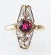 Antique Victorian Ruby 14k Filigree Yellow Gold Vintage Estate Jewelry Ring Old