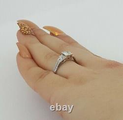 Antique Vintage 0.62 ct 18k Gold Old European Brilliant Diamond Engagement Ring