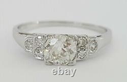 Antique Vintage 0.62 ct 18k Gold Old European Brilliant Diamond Engagement Ring