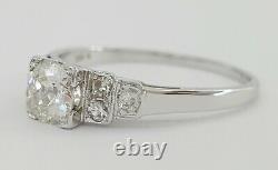 Antique Vintage 0.62 ct 18k Gold Old European Brilliant Diamond Engagement Ring