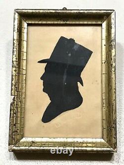 Antique Vintage 18C Peale's Museum Miniature Portrait Silhouette Gentleman Old
