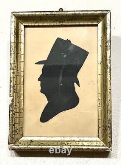 Antique Vintage 18C Peale's Museum Miniature Portrait Silhouette Gentleman Old