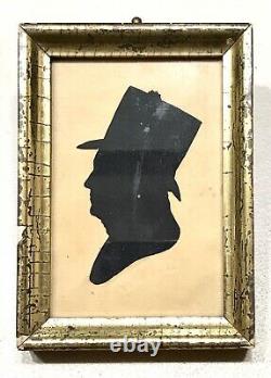 Antique Vintage 18C Peale's Museum Miniature Portrait Silhouette Gentleman Old
