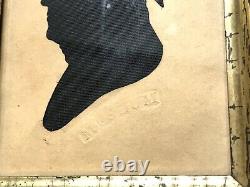 Antique Vintage 18C Peale's Museum Miniature Portrait Silhouette Gentleman Old