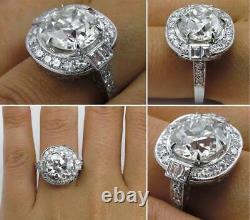 Antique Vintage Art Deco Old European Cut 5.62CT CZ Women's Wedding Silver Ring