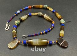 Antique Vintage Banded Agate Old Beads Necklace