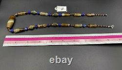 Antique Vintage Banded Agate Old Beads Necklace