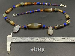 Antique Vintage Banded Agate Old Beads Necklace