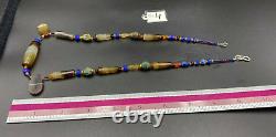 Antique Vintage Banded Agate Old Beads Necklace