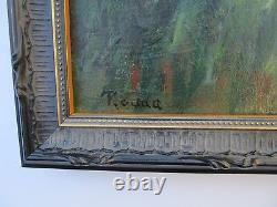 Antique Vintage Black Americana Painting Old Landscape Signed Rodda Regionalism