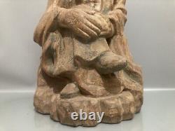 Antique Vintage China Old Wood Wooden Carved Buddha Statue Home Decor Sculpture