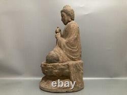 Antique Vintage China Old Wood Wooden Carved Buddha Statue Home Decor Sculpture