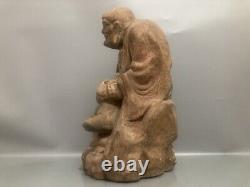 Antique Vintage China Old Wood Wooden Carved Buddha Statue Home Decor Sculpture