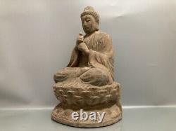 Antique Vintage China Old Wood Wooden Carved Buddha Statue Home Decor Sculpture