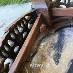 Antique Vintage Chinese Asian Marble Claw Foot Rest Table Heavy Old Stand