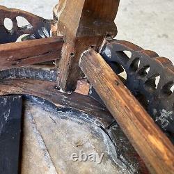 Antique Vintage Chinese Asian Marble Claw Foot Rest Table Heavy Old Stand