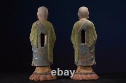 Antique Vintage Chinese Old Wood Wooden Carved Painted Buddha Statue Sculpture