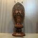 Antique Vintage Chinese Old Wooden Carving Kwan Yin Statue Buddha Sculptures Art