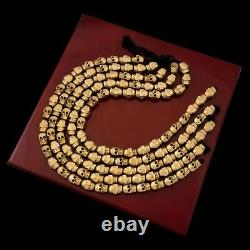 Antique Vintage Deco Gold Filled GF Chinese Exotic New Old Stock Skull Necklace