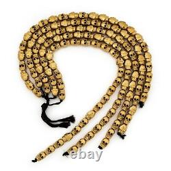 Antique Vintage Deco Gold Filled GF Chinese Exotic New Old Stock Skull Necklace