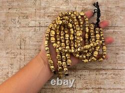 Antique Vintage Deco Gold Filled GF Chinese Exotic New Old Stock Skull Necklace