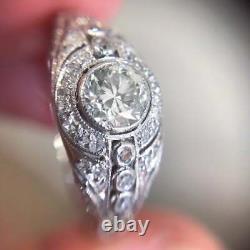 Antique Vintage Design With Old Shiny White Cubic Zirconia Engagement Women Ring