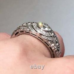 Antique Vintage Design With Old Shiny White Cubic Zirconia Engagement Women Ring