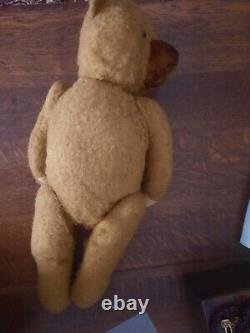 Antique-Vintage-Doll-Bear-Sawdust-Splints OLD EARLY TEDDY BEAR 55cm