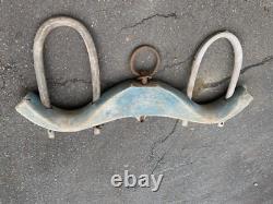 Antique Vintage Double Oxen Ox Yoke In Old Blue Paint