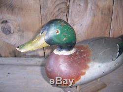 Antique-Vintage-Factory-Mason-Old mallard-Wooden Duck Decoy