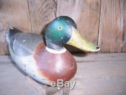 Antique-Vintage-Factory-Mason-Old mallard-Wooden Duck Decoy