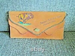 Antique Vintage Gordon Lillie Alias Pawnee Bill Old Town Signed Leather Wallet