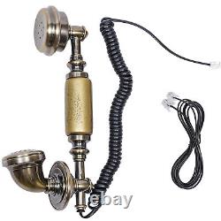 Antique Vintage Handset Old Telephone European Style Rotary Dial Phone Gold New