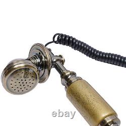 Antique Vintage Handset Old Telephone European Style Rotary Dial Phone Gold New