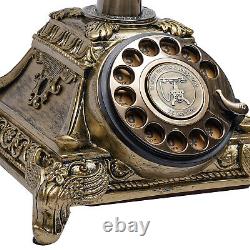 Antique Vintage Handset Old Telephone European Style Rotary Dial Phone Gold New