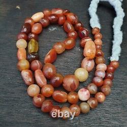 Antique Vintage Himalayan African Afghan Carnelian Agate Old Bead Necklace