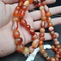 Antique Vintage Himalayan African Afghan Carnelian Agate Old Bead Necklace