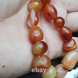 Antique Vintage Himalayan African Afghan Carnelian Agate Old Bead Necklace