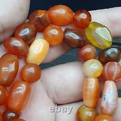 Antique Vintage Himalayan African Afghan Carnelian Agate Old Bead Necklace