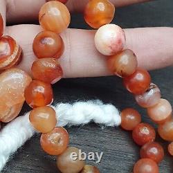 Antique Vintage Himalayan African Afghan Carnelian Agate Old Bead Necklace