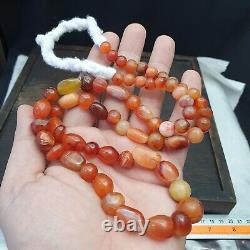 Antique Vintage Himalayan African Afghan Carnelian Agate Old Bead Necklace