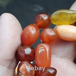 Antique Vintage Himalayan African Afghan Carnelian Agate Old Bead Necklace